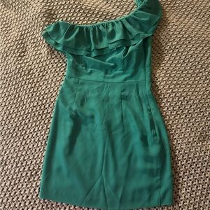 Forever 21 Teal One-Shoulder Dress